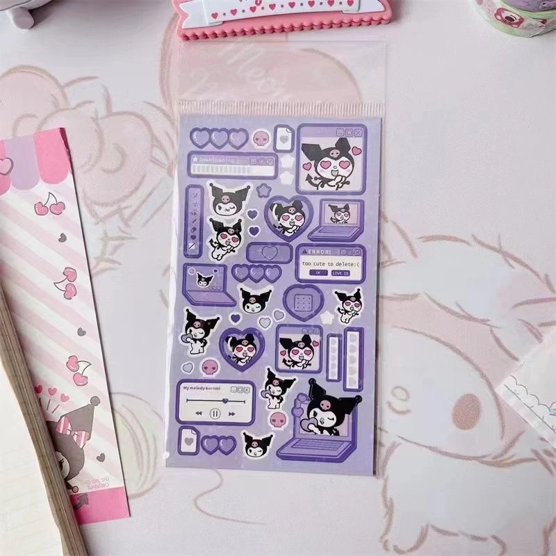 Bộ 1 Sticker Kuromi Yugui Gou Meile Tipa Cha Gou Hoạt Hình Đáng Yêu