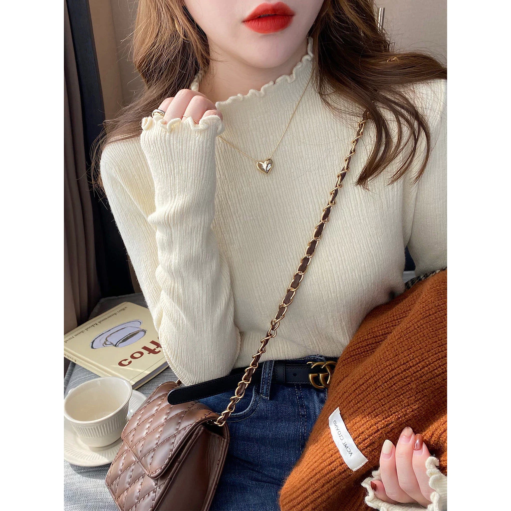 YAYUAN Áo len dài tay của phụ nữ