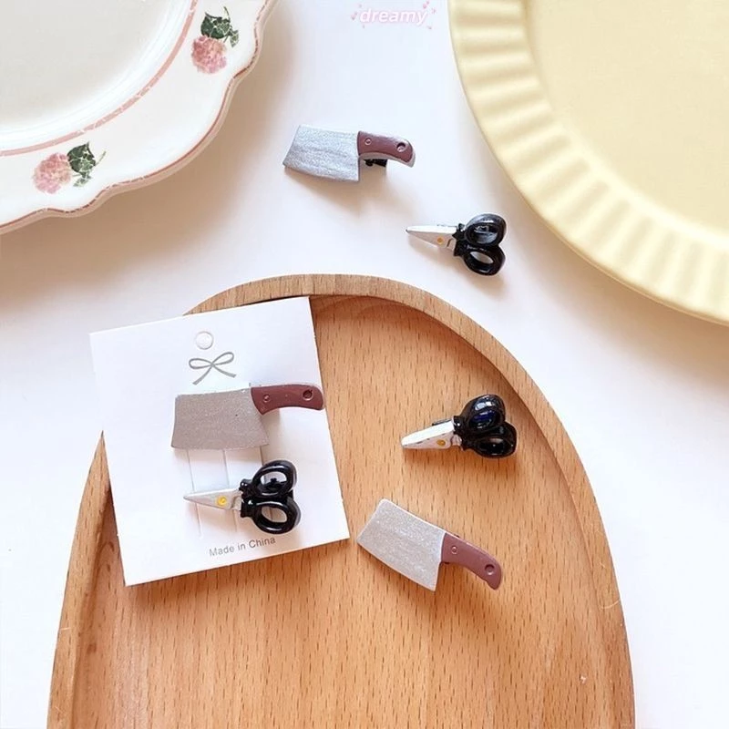 Dreamy Ngộ nghĩnh Kéo Cắt Nhỏ Kẹp Tóc Cô Gái Sinh Viên Dễ Thương Mỏ Vịt Kẹp Tóc Gãy Nổ Bên Kẹp