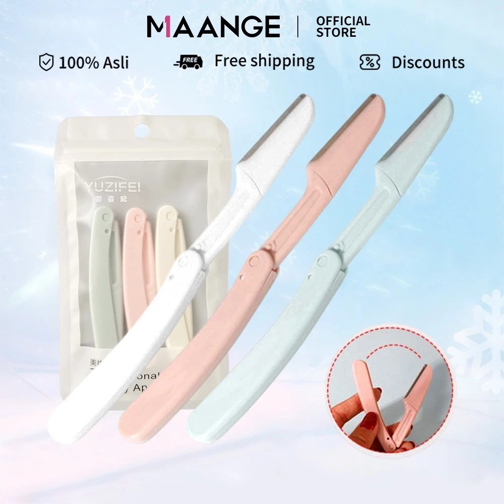 MAANGE Bộ 3 cạo lông mày tông đơ lông mày có thể gập lại 1382