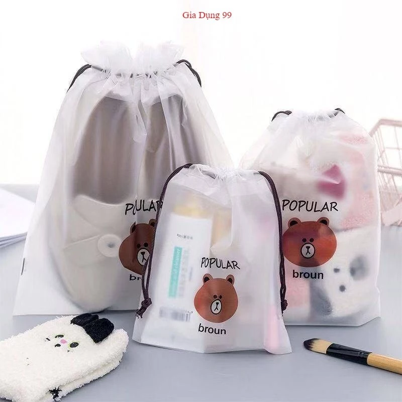 COMBO 5 Túi Dây Rút HÌNH GẤU Chống Nước Du Lịch Đựng Giày Dép, Đồ Dùng, Mỹ Phẩm