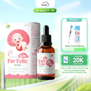 Siro Bổ Sung Sắt Fer Folic BABILA Giảm Nguy Cơ Thiếu Máu, Không Gây Táo Bón Cho Trẻ Sơ Sinh Lọ 30ML