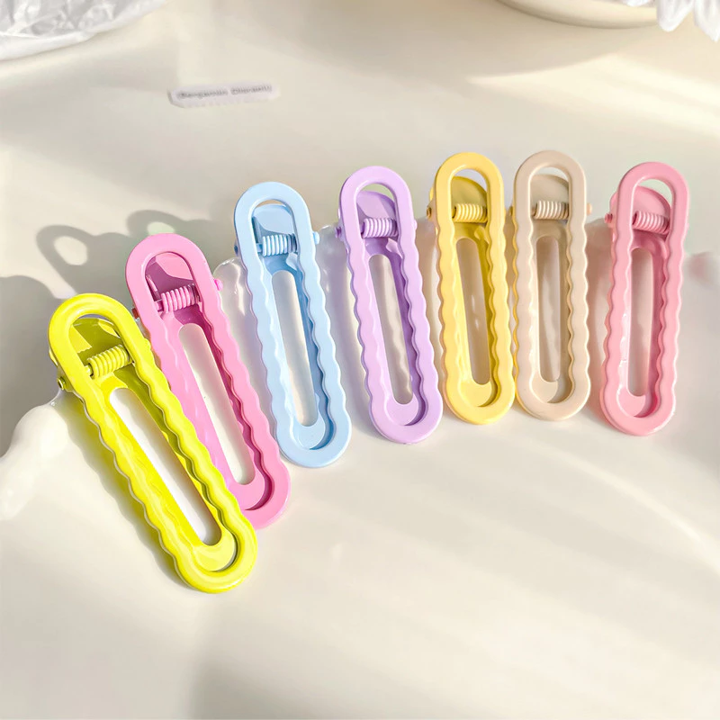 ⚡CM⚡2 Miếng Kẹo Màu Tóc Kẹp Tóc Rộng Vành Kẹp Gãy Nổ Kẹp Sóng Mỏ Vịt Hình Học Bên Phụ Kiện Tóc
