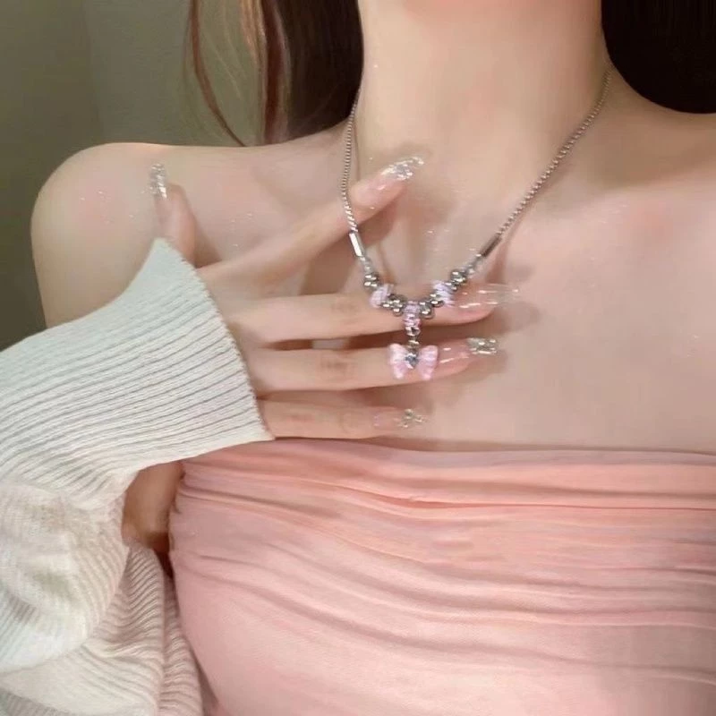 Bộ vòng tay ren nơ màu hồng