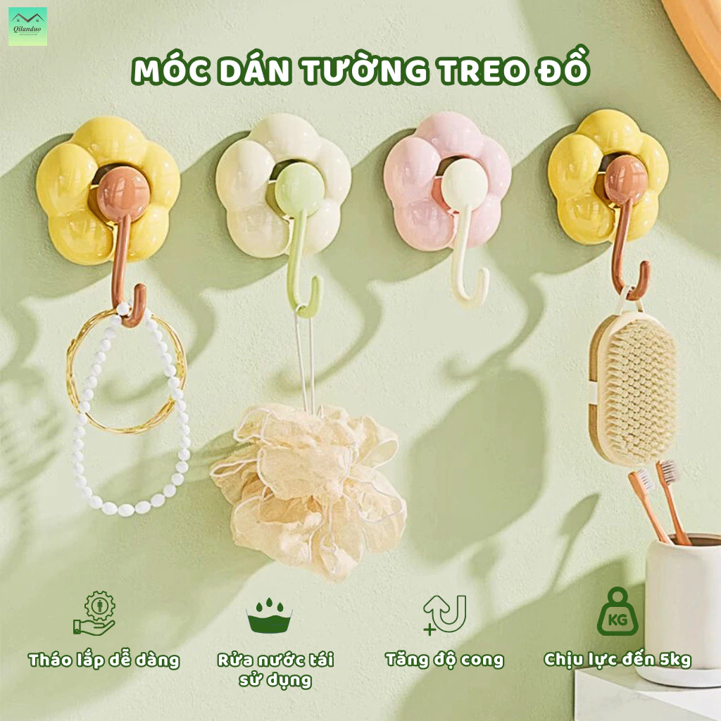 Móc Dán Tường Siêu Dính Chống Thấm Nước Chịu Lực Lên Đến 3 kg, Móc Treo Đồ Nhà Tắm, Nhà Bếp, Phòng Ngủ