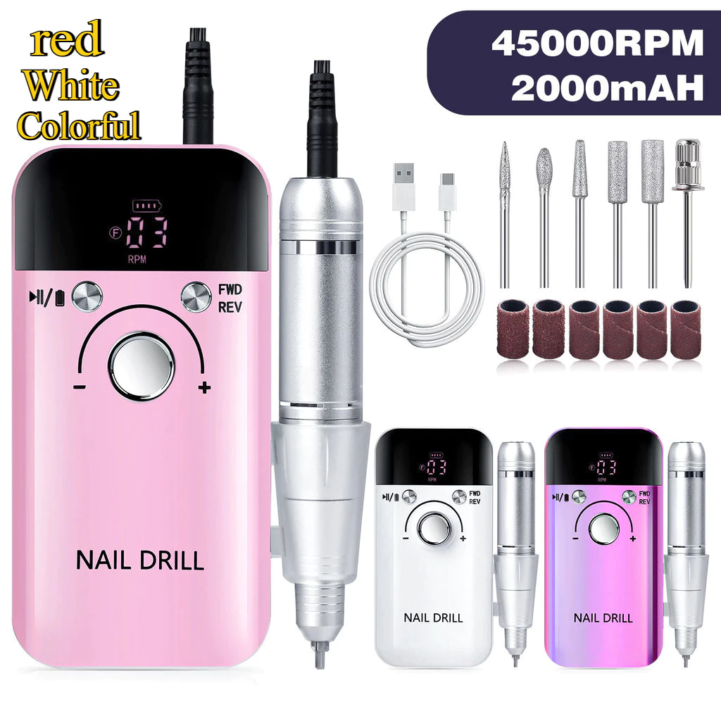 [Hàng Sẵn] Máy mài móng tích điện kèm đủ phụ kiện dùng cho Spa, Nail máy cực khỏe，Nail Magic máy mài móng tay V6