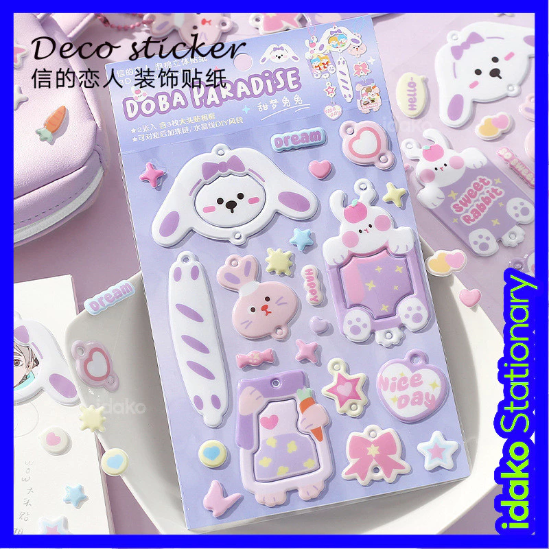 Idako [Doba Paradise Series] 2 Chiếc Xốp Ba Chiều Dễ Thương Chuông Gió DIY Ảnh Mặt Dây Chuyền Trang Trí SS146