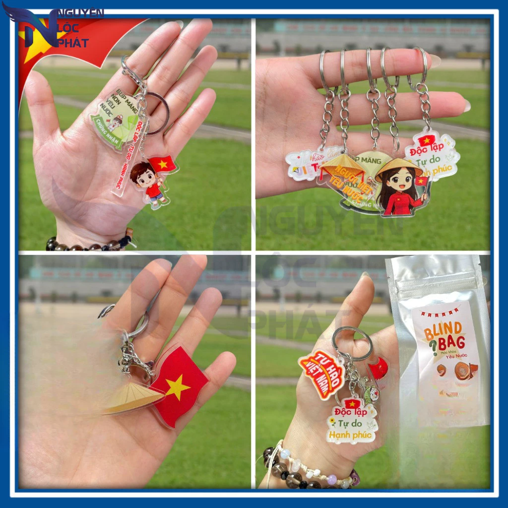 [2/9]Móc khóa lá cờ Việt Nam, móc khóa yêu nước -Charm cờ Đảng mini,quà tặng lưu niệm Quốc Khánh 2/9 móc treo balo