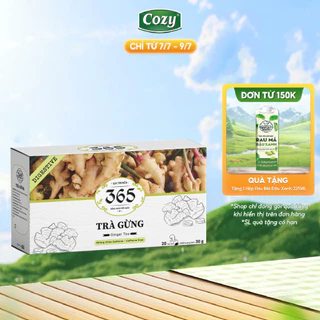 Trà Gừng Cozy Túi Lọc Thảo Mộc 365 (30gr - 20túi) Giúp Làm Ấm Cơ Thể, Hỗ Trợ Hệ Tiêu Hóa