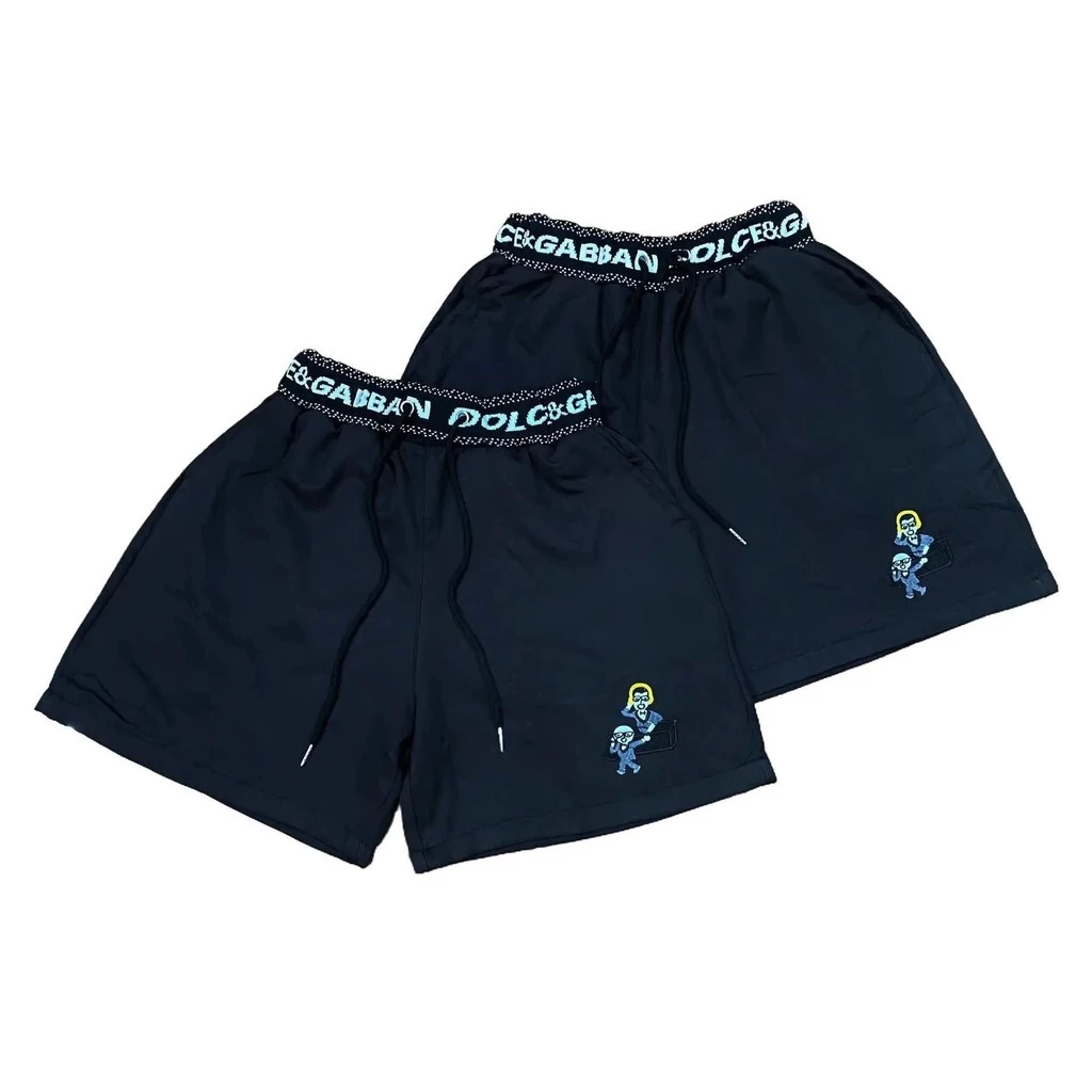 Quần Short Gió Nam 2 Lớp Thêu Hình Hai Nghệ Sĩ, Phối Cạp Chun Dệt Sọc Chữ Cao Cấp Dành Cho Anh Em Boy Phố Top