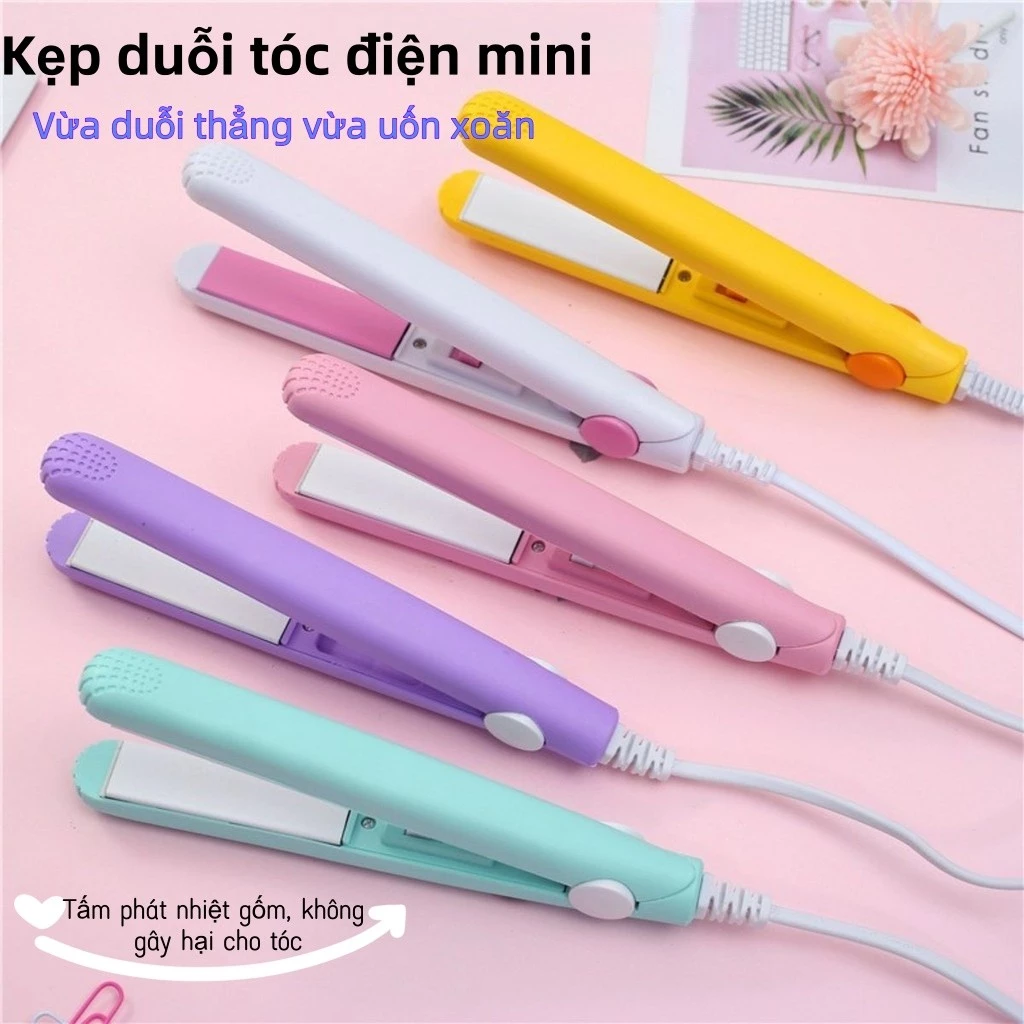 Máy làm thẳng & uốn tóc mini, vừa duỗi thẳng vừa làm xoăn, giữ nếp lâu