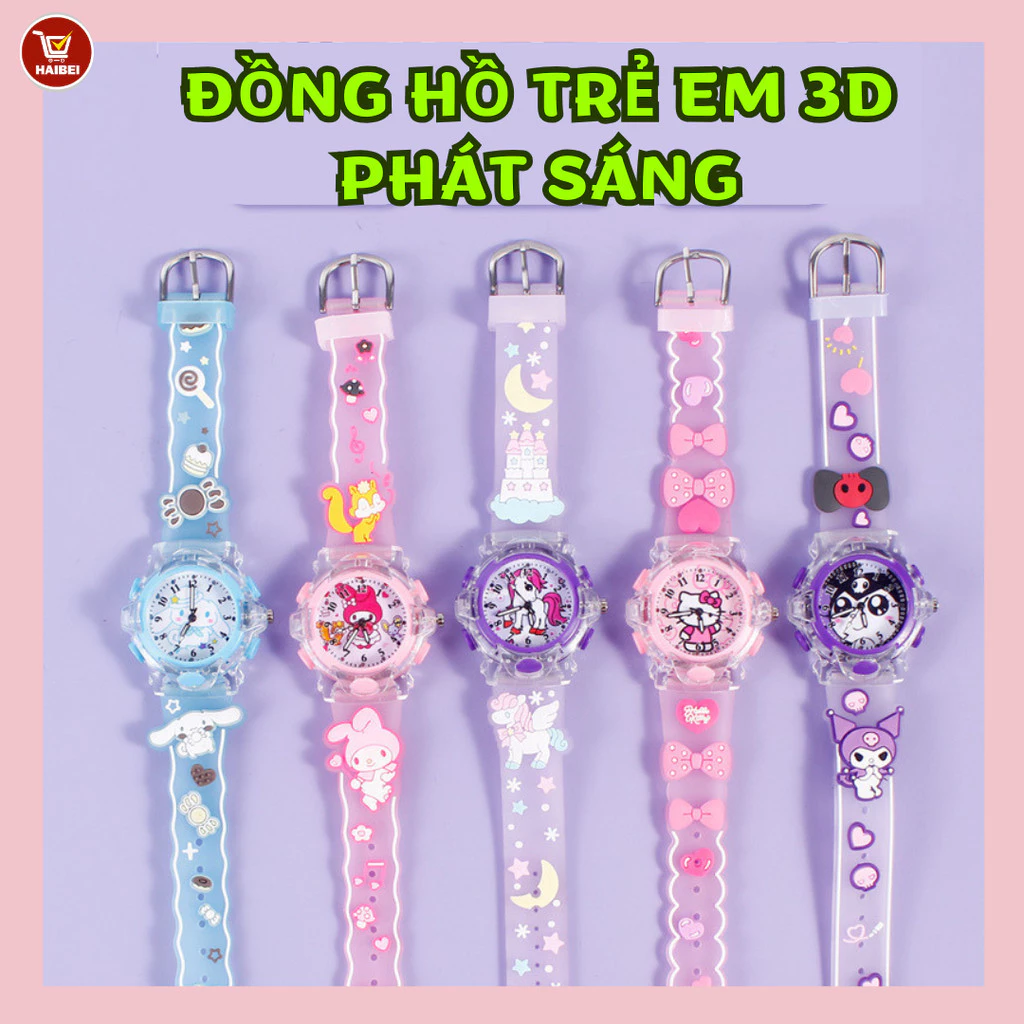 2024 Hoạt Hình Dễ Thương Sanrio Kuromi Đồng Hồ Đèn Led Cho Trường Tiểu Học Trẻ Em Đồng Hồ Thạch Anh