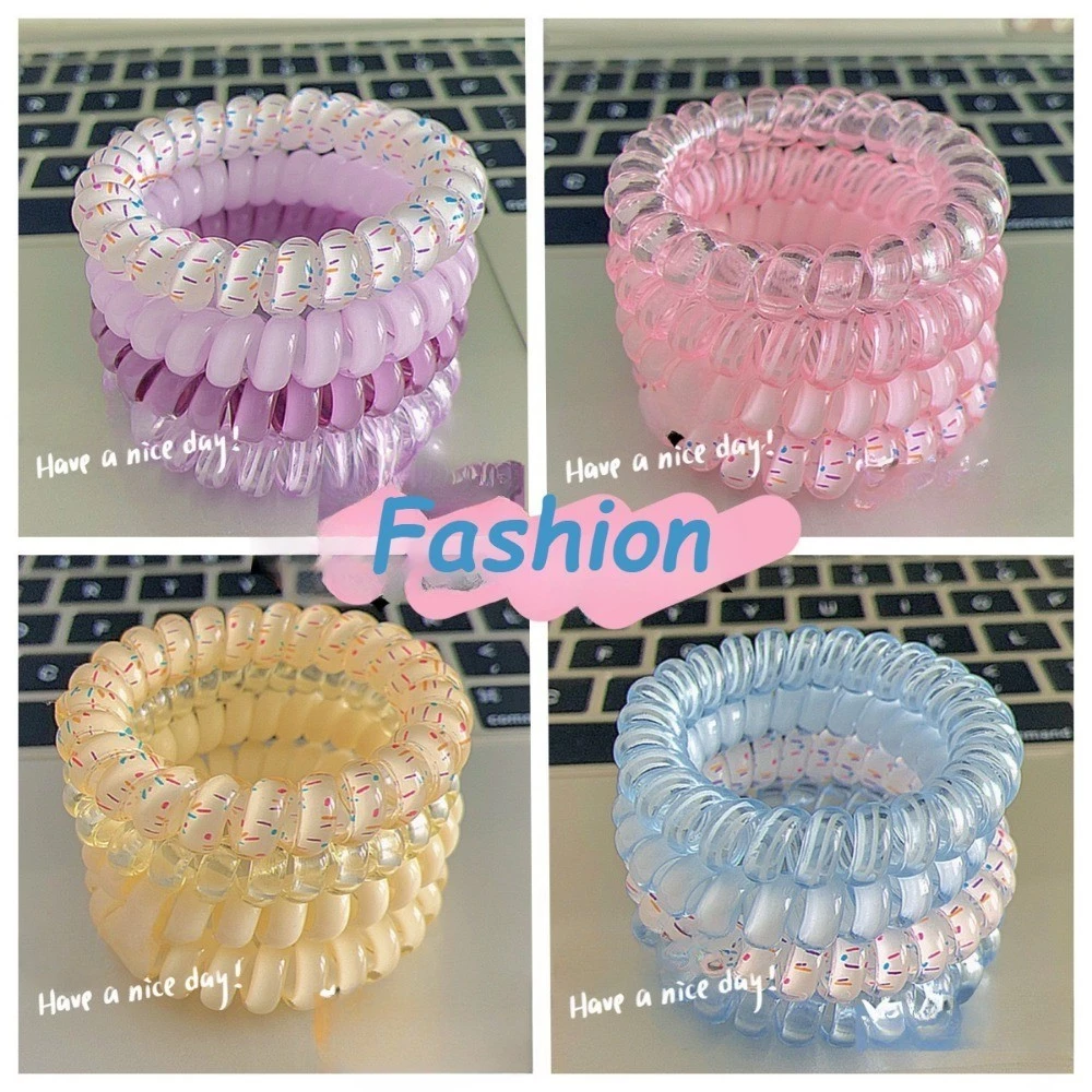 ⚡CM⚡Bộ bốn món Dây buộc tóc dây điện thoại Dopamine, Dây buộc tóc đơn giản, Phụ kiện tóc thời trang dành cho nữ，2024 buộc vòng điện thoại bốn gói dành cho nữ có độ đàn hồi cao và không dính