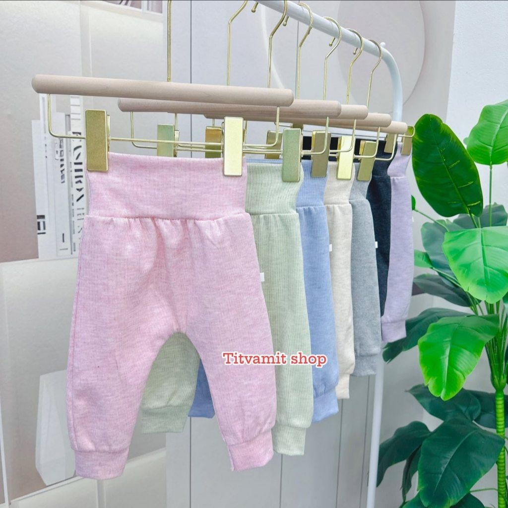 Quần dài cạp cao chất nỉ tăm thỏ đũng tròn cho bé