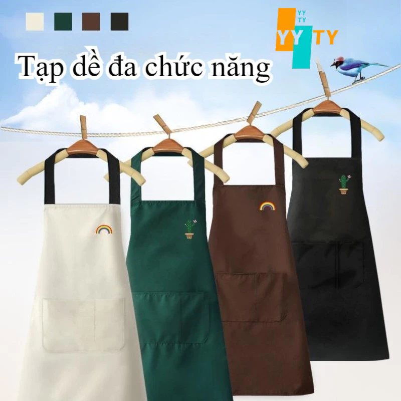 YYTY Tạp dề nhà bếp chống thấm nước và dầu,có túi,thiết kế túi có sức chứa lớn,thích hợp để nấu ăn