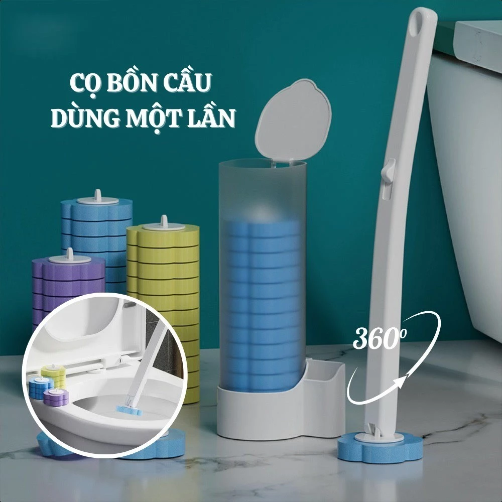Treo tường dùng một lần nhà vệ sinh bàn chải, 360 độ xoay nhà vệ sinh bàn chải dễ dàng thay thế đầu