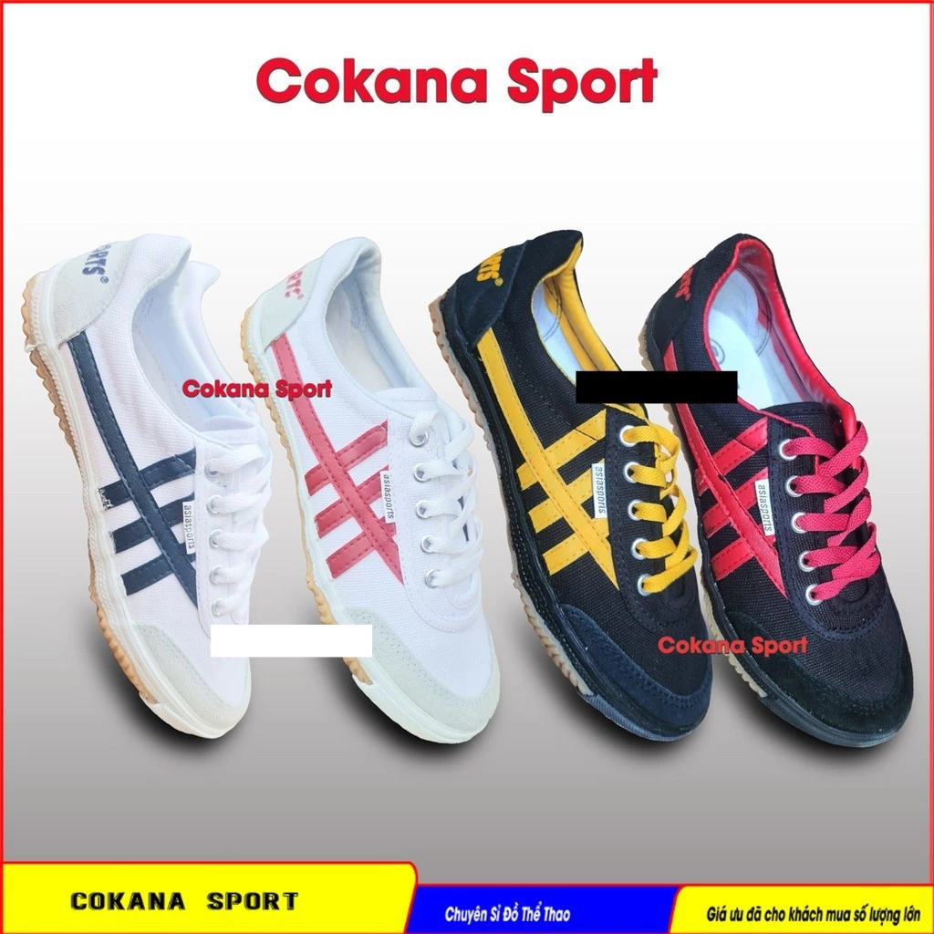 Giày bata Asia - Giầy bata csh01 csh03 trắng sọc, đen sọc, xanh thể thao thời trang chạy bộ thể dục đá bóng