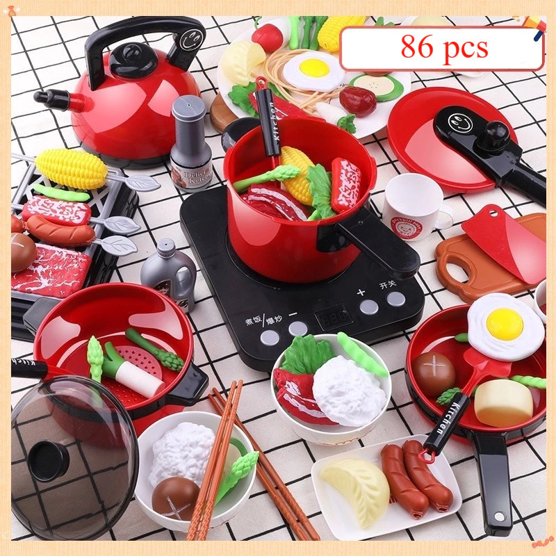 Bộ Đồ Chơi Nấu Ăn Nhà Bếp Cho Bé Trẻ Em Mô Phỏng Bé Gái Nấu Ăn Bé Trai Và Bé Gái Cắt Trái Cây Bộ Nấu Ăn Bữa Ăn