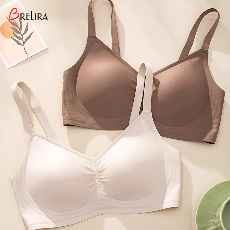 『 Brelira 』 Áo ngực giảm thiểu chống chảy xệ Cốc 3D không dây liền mạch thoáng khí ngực to trông nhỏ Nhẹ Đồ lót hỗ trợ mềm mại