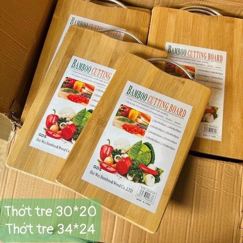 Thớt Gỗ Tre có quai cầm, kháng khuẩn, chống nấm mốc sỉ lẻ Gia dụng Yến Nhi đa năng