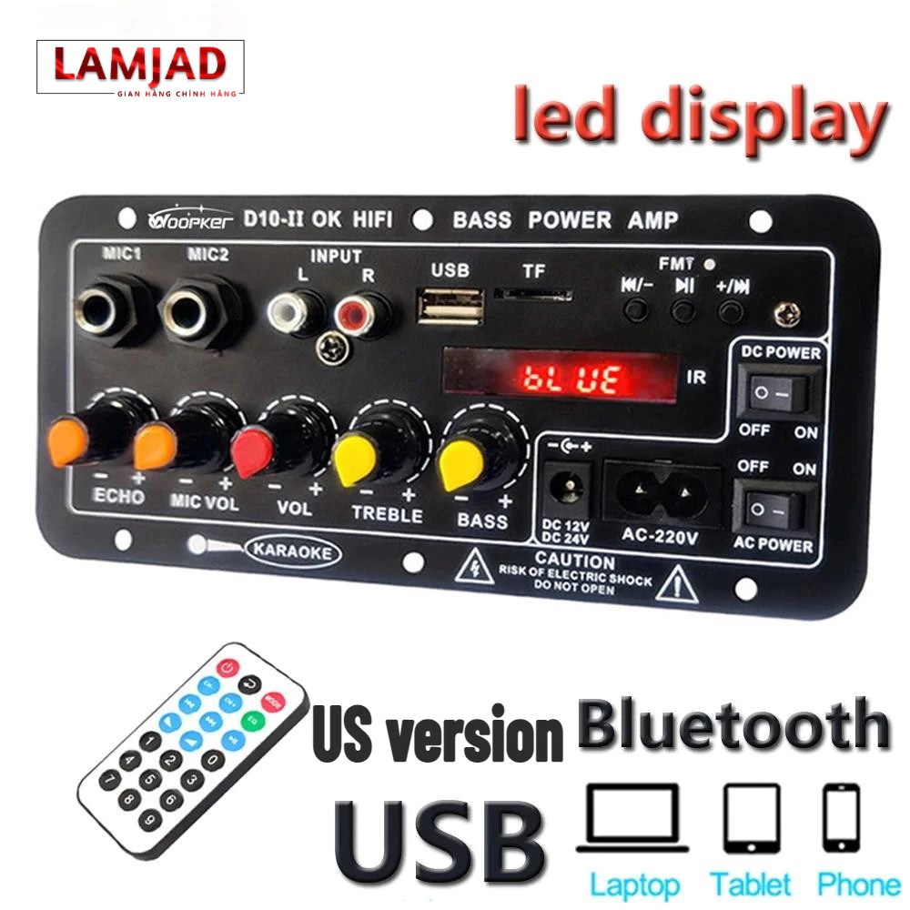 Bảng Mạch Khuếch Đại Âm Thanh Bluetooth D100（Nâng cấp） D300 300W D100