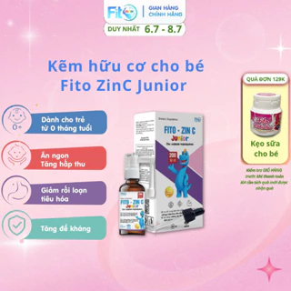 Xịt Kẽm Hữu Cơ ZinC Fito Junior, Giúp Bé Ăn Ngon, Tăng Hấp Thu, Giảm Ốm Vặt, Lọ 20ml