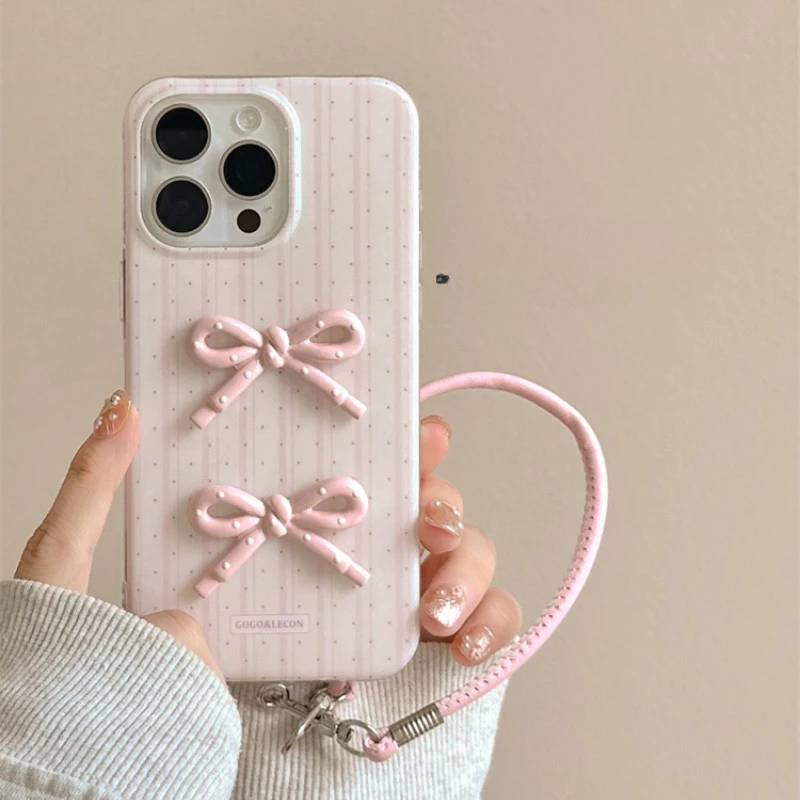 Ốp Điện Thoại Nơ Ngọt Ngào Cho iPhone 11 12Pro 13 14Plus 15Pro Max 16Plus 16Pro XR XS Max 7 8Plus Cô Gái Sáng Tạo Vỏ Điện Thoại BB