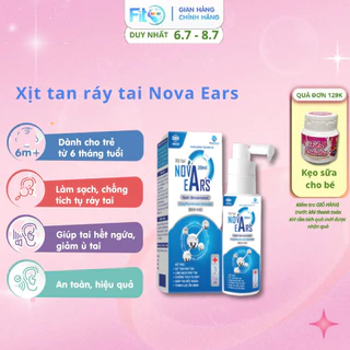 Xịt Tan Ráy Tai Fito Junior Nova Ears, Hỗ Trợ Giảm Ngứa, Thính Lực Ổn Định, An Toàn Cho Bé, Lọ 20 ml