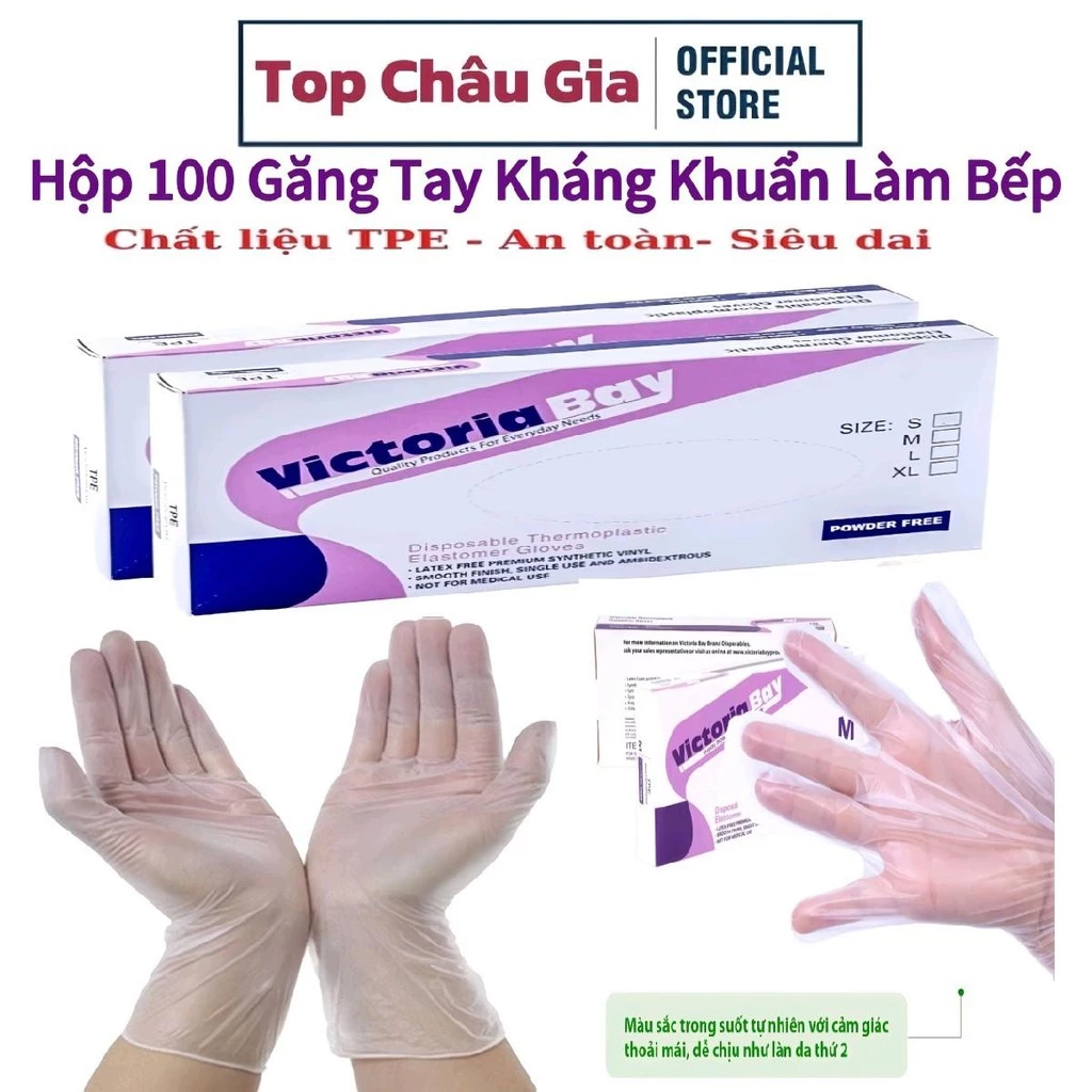 Hộp 70~80 Găng Tay Nilong Dẻo Kháng Khuẩn Siêu Dai Tiện Dụng Dùng 1 Lần Nấu Ăn - Làm Bếp - Vệ Sinh ( Top Châu Gia )