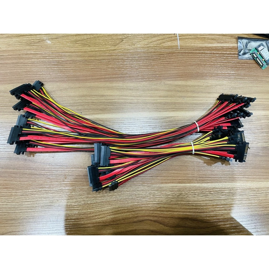 Dây Cáp Sata Nối Dài, cáp nối dài SATA kèm nguồn 22pin (15 + 7)  Male Sang Female Sata