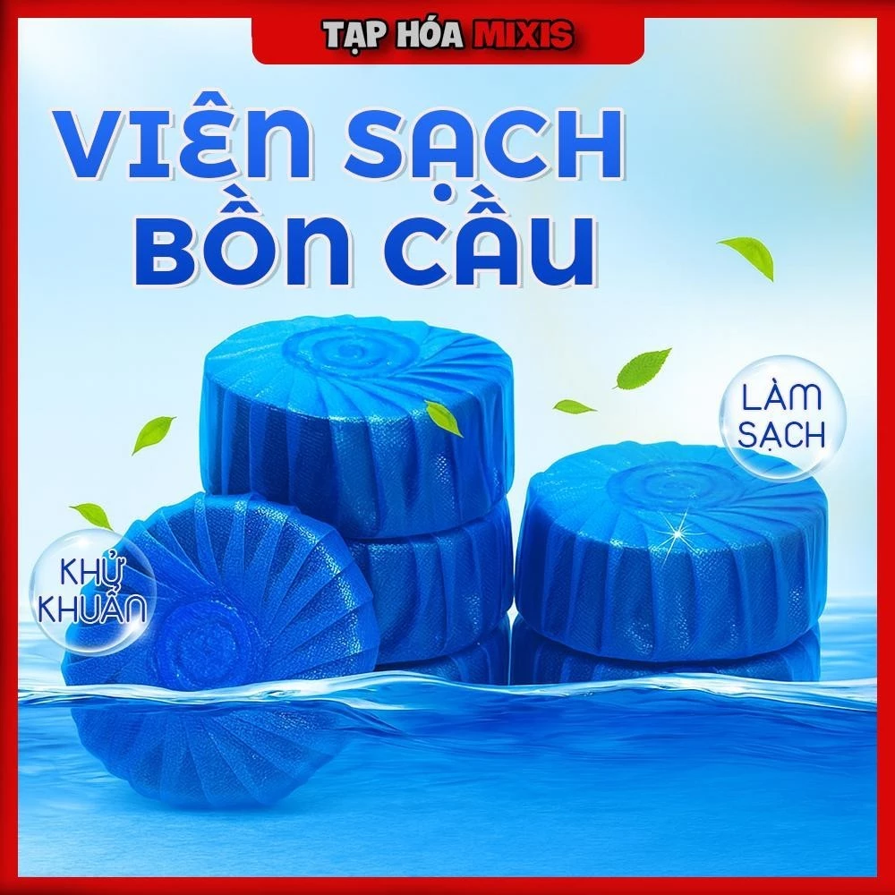 ComBo Viên sạch bồn cầu Blue Water chai thả bồn cầu sạch khuẩn tẩy sạch mảng bám khử mùi diệt vi khuẩn toilet - GD46