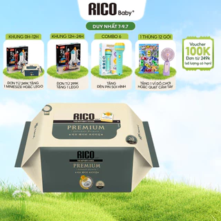 Khăn Ướt Mini Rico Baby Premium 20 Tờ Hàn Quốc Cao Cấp Lành Tính, An Toàn Cho Da Nhạy Cảm và các Vùng Quanh Mắt, Tiện Lợ