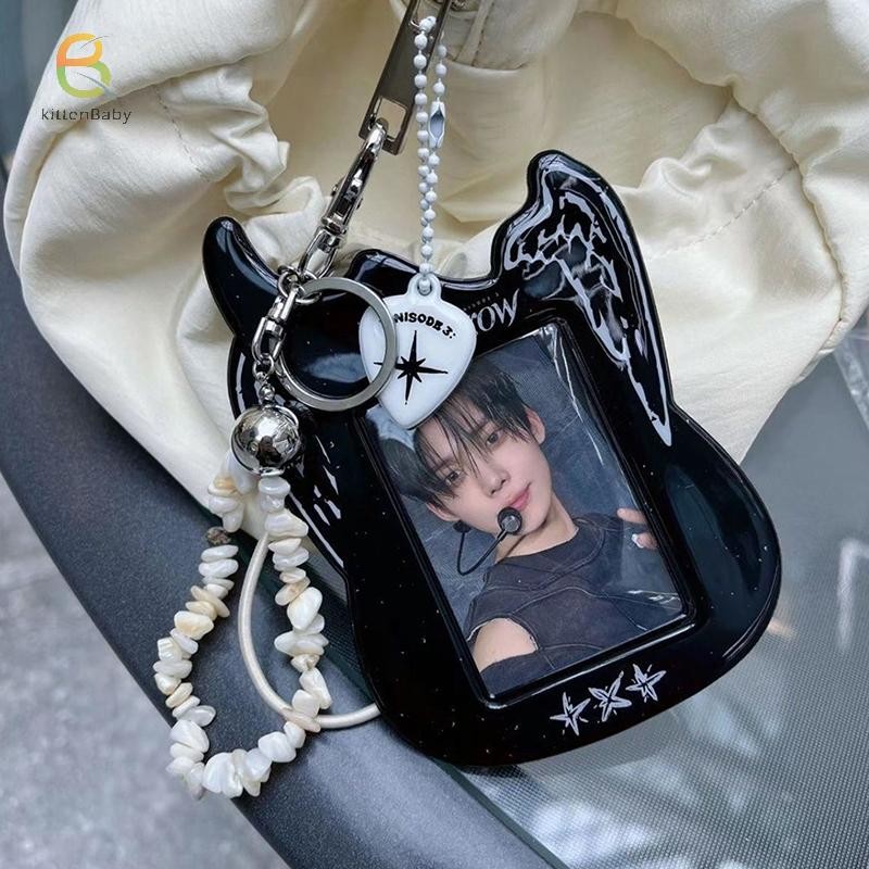 [kittenBaby-t] Hộp đựng thẻ ảnh hoạt hình Túi đựng thẻ Móc khóa Guitar Photocard Túi hình ảnh thần tượng dễ thương Vỏ bảo vệ Hộp đựng thẻ ảnh thần tượng [mới]