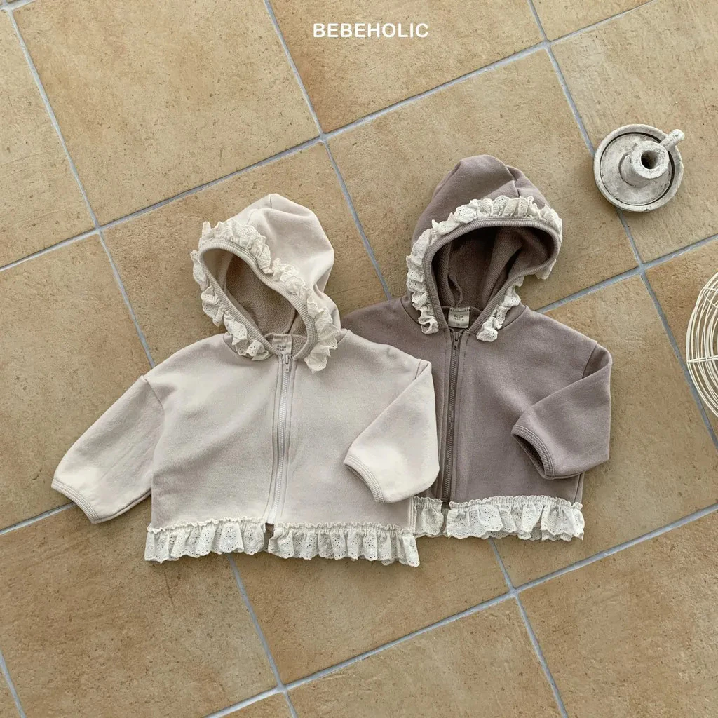 Áo khoác ngoài bé gái dài tay Zipped Baby Tops Quần áo trẻ em