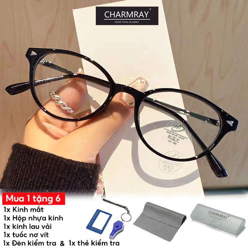 CHARMRAY Kính Mắt TR90 Chống Bức Xạ Cho Nữ - Ống Kính Tháo Rời Được