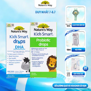 Combo 2 Siro Uống Nature's Way Kids Smart Drops Probiotic Và Drops DHA Bổ Sung Dưỡng Chất Cho Bé