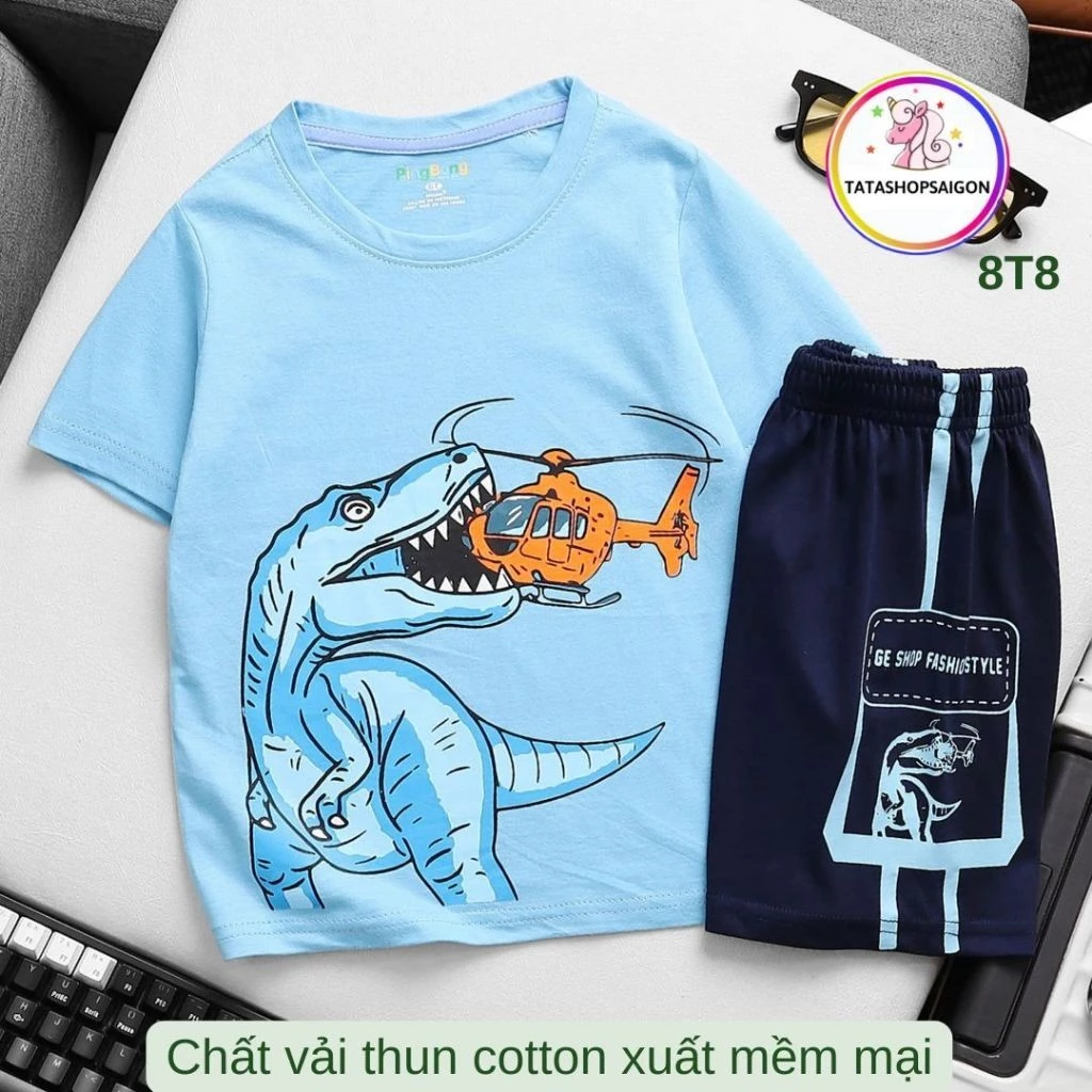 11 đến 40kg - Bộ đùi bé trai size đại phong cách thể thao chất cotton mát hút mồ hôi T308