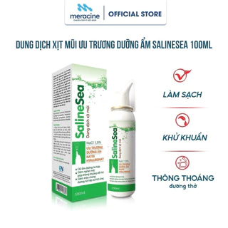 Dung dịch xịt mũi dưỡng ẩm ưu trương SalineSea hạn chế khô mũi, thông thoáng hơi thở thể tích 100ml