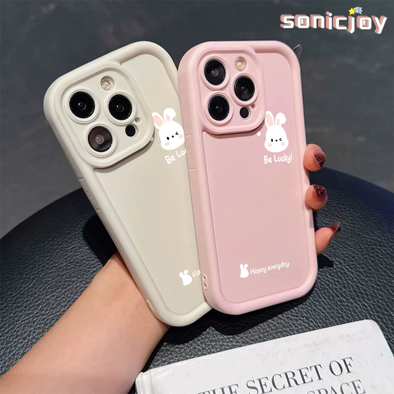 Ốp lưng Thỏ May Mắn Dễ Thương Thích Hợp Cho IPhone 11 12 13 14 15 16 Pro Max X XR XS Max 7Plus 8Plus Vỏ Bảo Vệ Ống Kính Thời Trang-SY