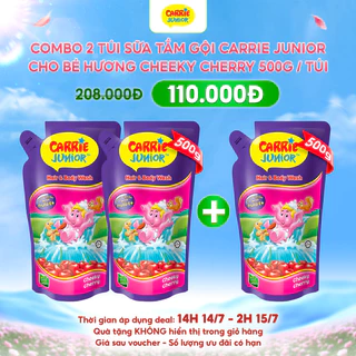 14.7 Salim x CARRIE JUNIOR x Combo 2 Túi Sữa Tắm Gội Cho Bé Hương Cheeky Cherry 500G