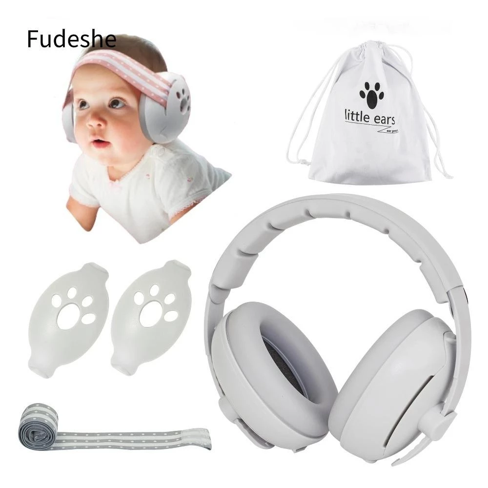 Fudeshe nghe bảo vệ tai cho bé FUDESHE, cải thiện giấc ngủ Tai nghe khử tiếng ồn cho bé, Thiết kế chuyển đổi 2 trong 1 chất lượng cao Nút bịt tai giảm tiếng ồn bền