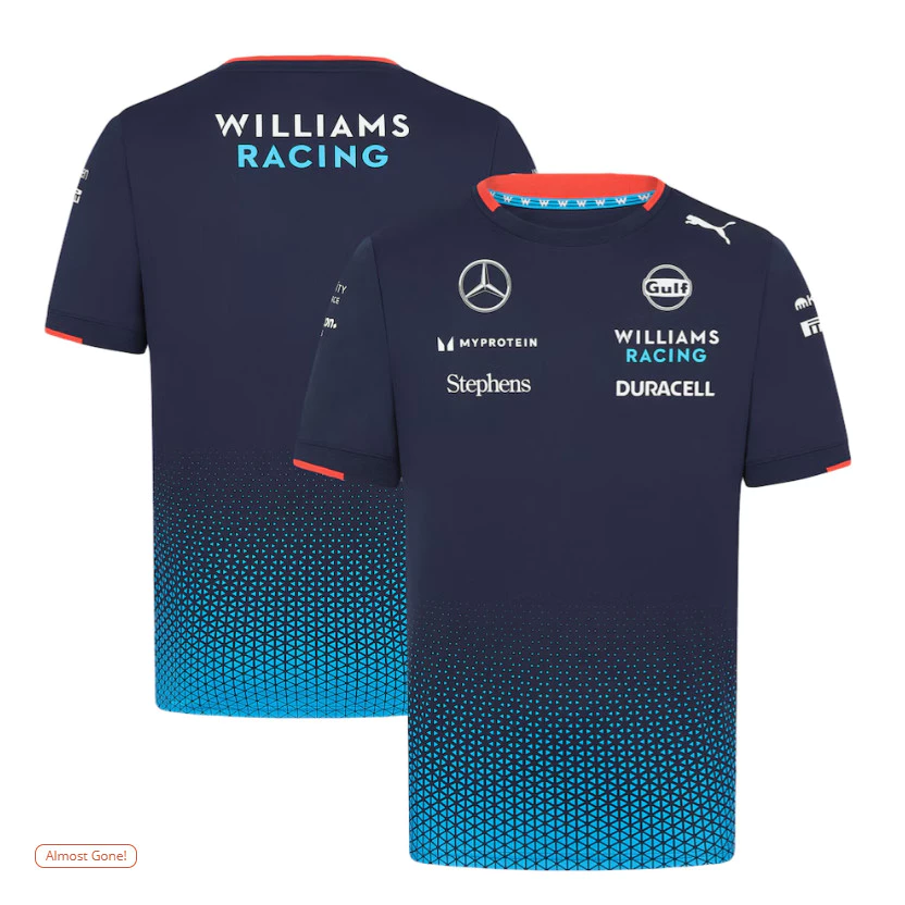 2024 Áo đua F1 mới + Áo thun đội Williams Racing F1 + Áo thun ngắn tay mùa hè dành cho nam và nữ