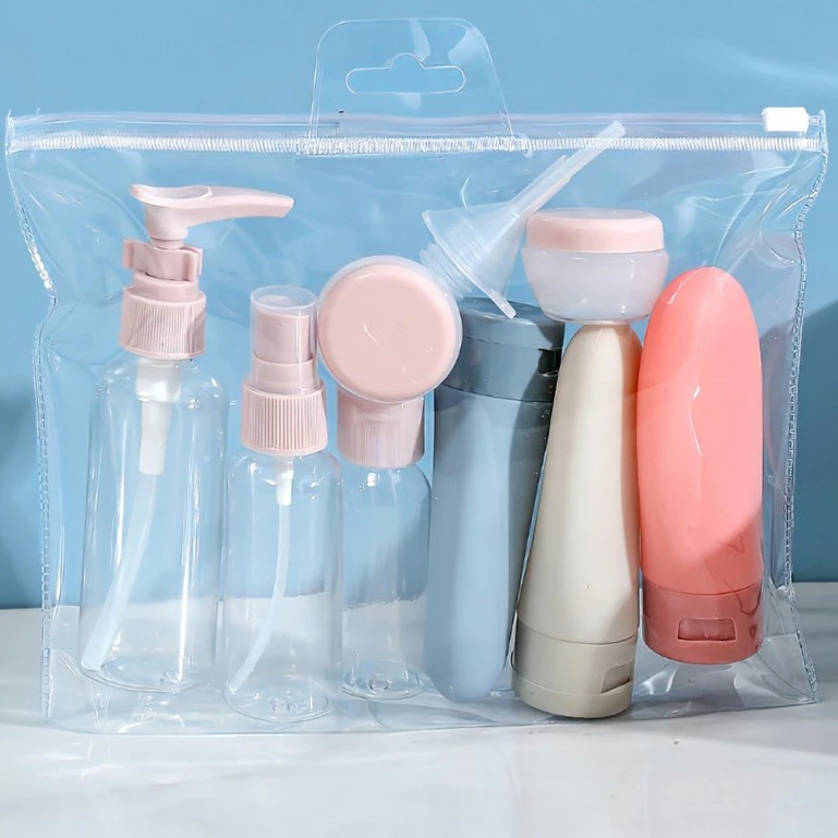 Set 11 Chai, Lọ Chiết Mỹ Phẩm, Bộ Chiết Mĩ Phẩm Du Lịch Kèm Túi Zip Nhỏ Gọn Tiện Lợi - EUNIO