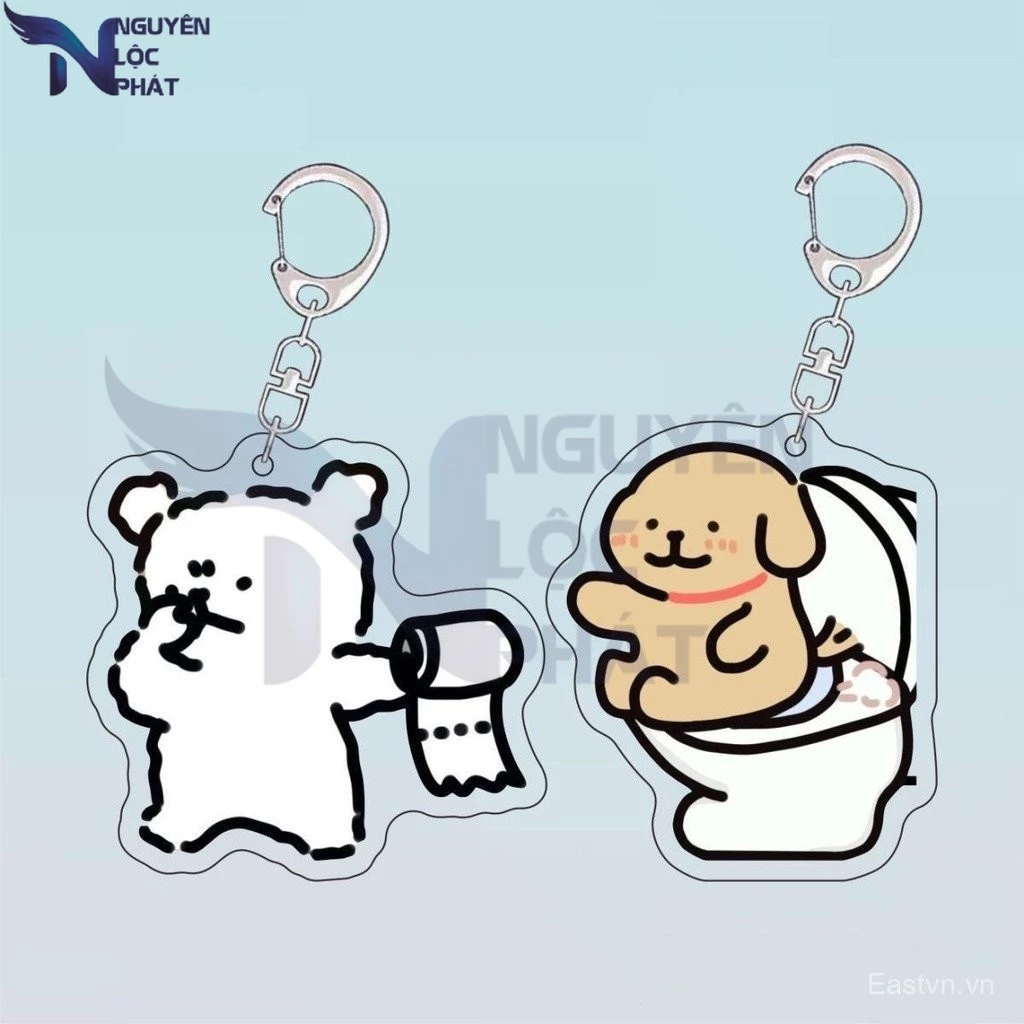 Maltese Little Chicken Lông chó con Sản phẩm mới Móc khóa Khuyến mãi Cặp đôi Bạn gái Acrylic Cặp sách Mặt ND8I nlp
