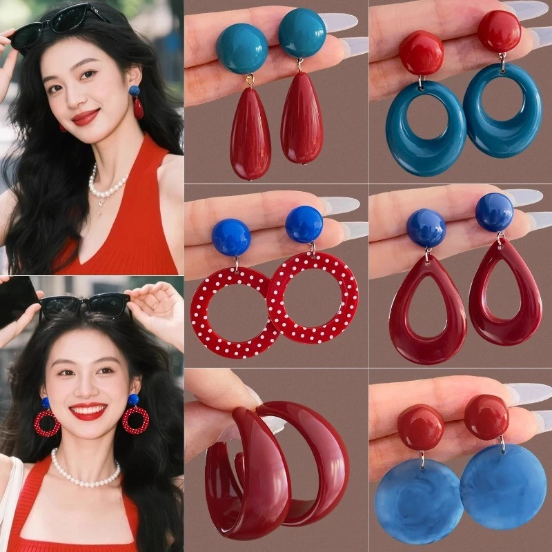 4 Cái / bộ 2026 Phong Cách Mới Đơn Giản Bông Tai Thời Trang Retro Nữ Bông Tai