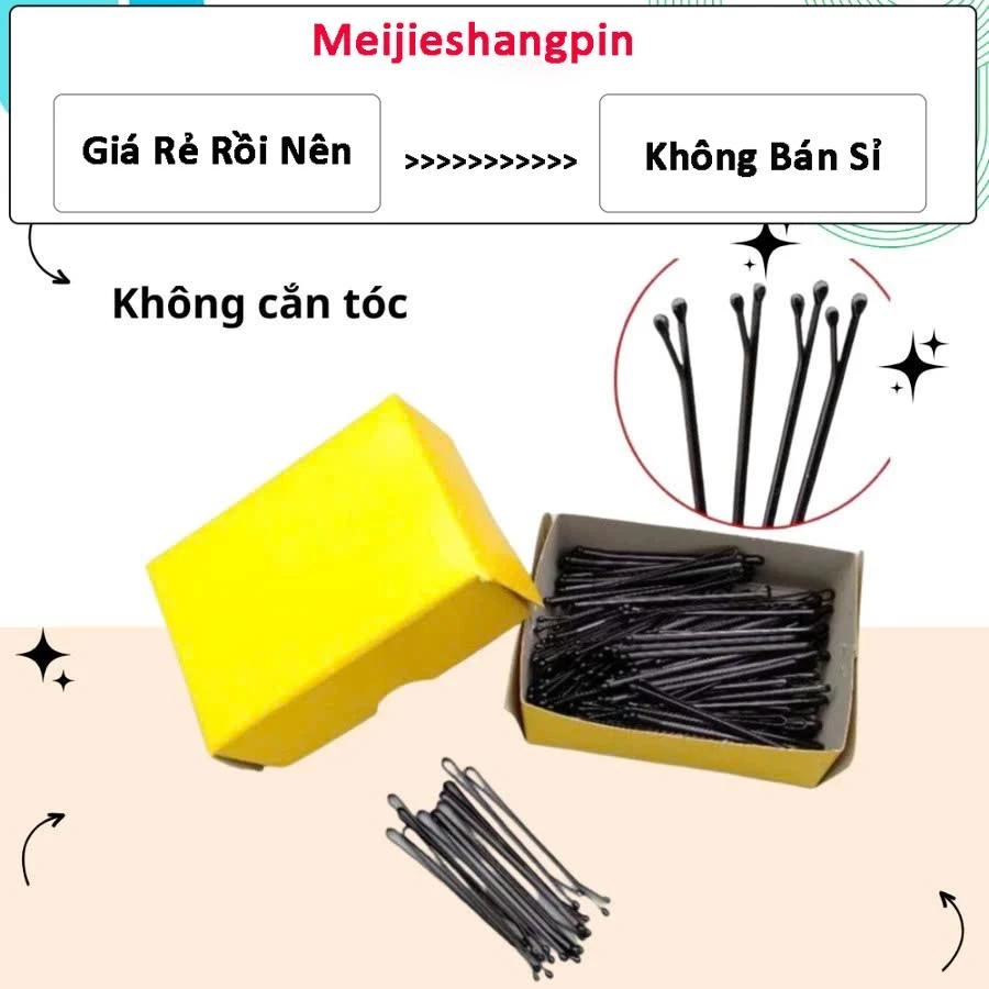 Kẹp ghim tăm cứng chữ Y 100 chiếc bằng thép chống gỉ màu đen