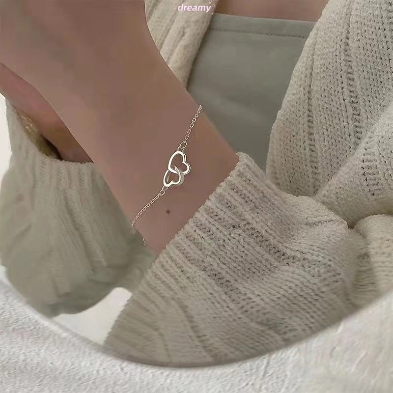 Vòng tay bạc hình trái tim dreamyFashion dành cho nữ