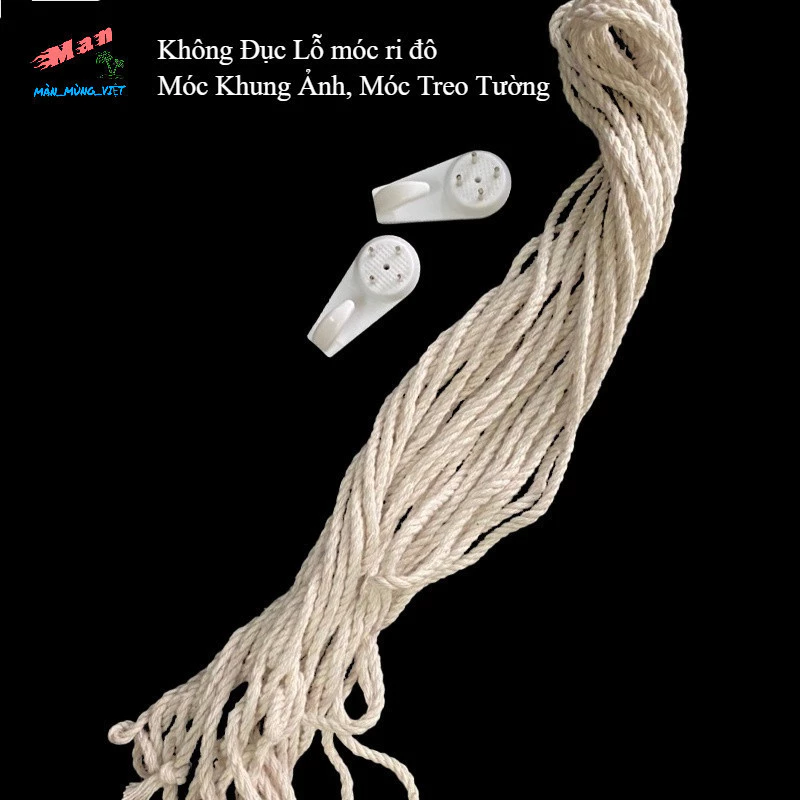 bộ 2 Đinh 4 Chân , Đinh Đóng Tường Và 5M Dây Treo Rido Màn Tiện Ích Không Cần Khoan Tiện Lợi