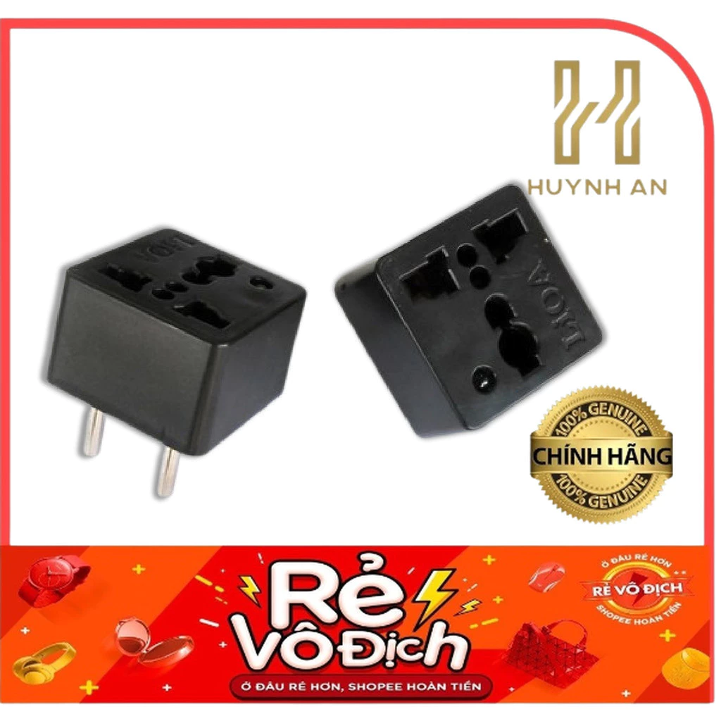 Phích ,ổ cắm Lioa chuyển 3 chân sang 2 chân - Đầu chuyển đổi đa năng Lioa 3 chấu sang 2 chấu