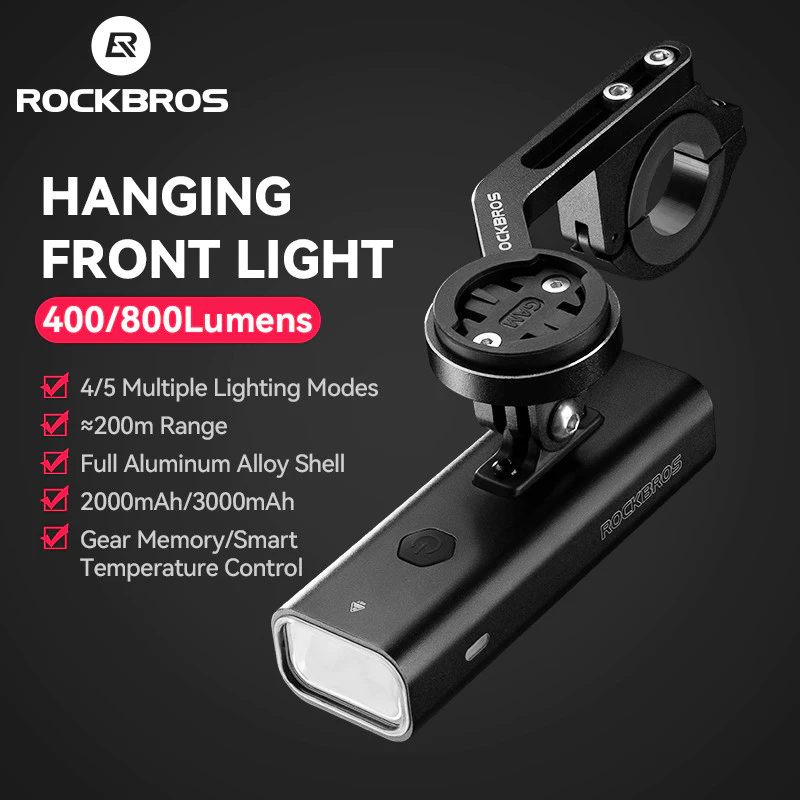 ROCKBROS Đèn Trước Xe Đạp 400/800/1000/1500/3000 Lumens Chống Nước Độ Sáng Cao